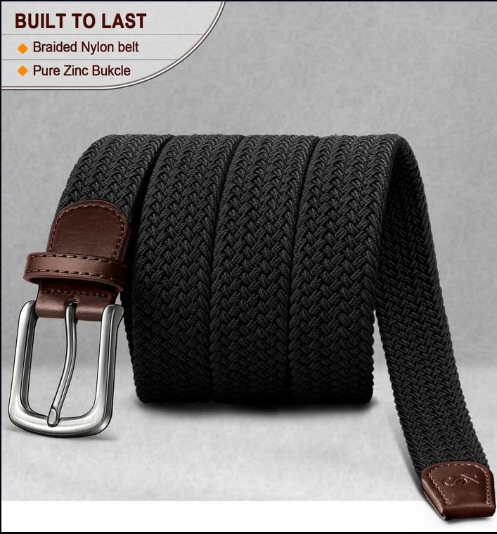 Image of KEMISANT Men's Golf Belt Nulti-pack, Braided Woven Stretch Belt for Gift Men Casual Jeans Sports Work 1 3 /8 inch