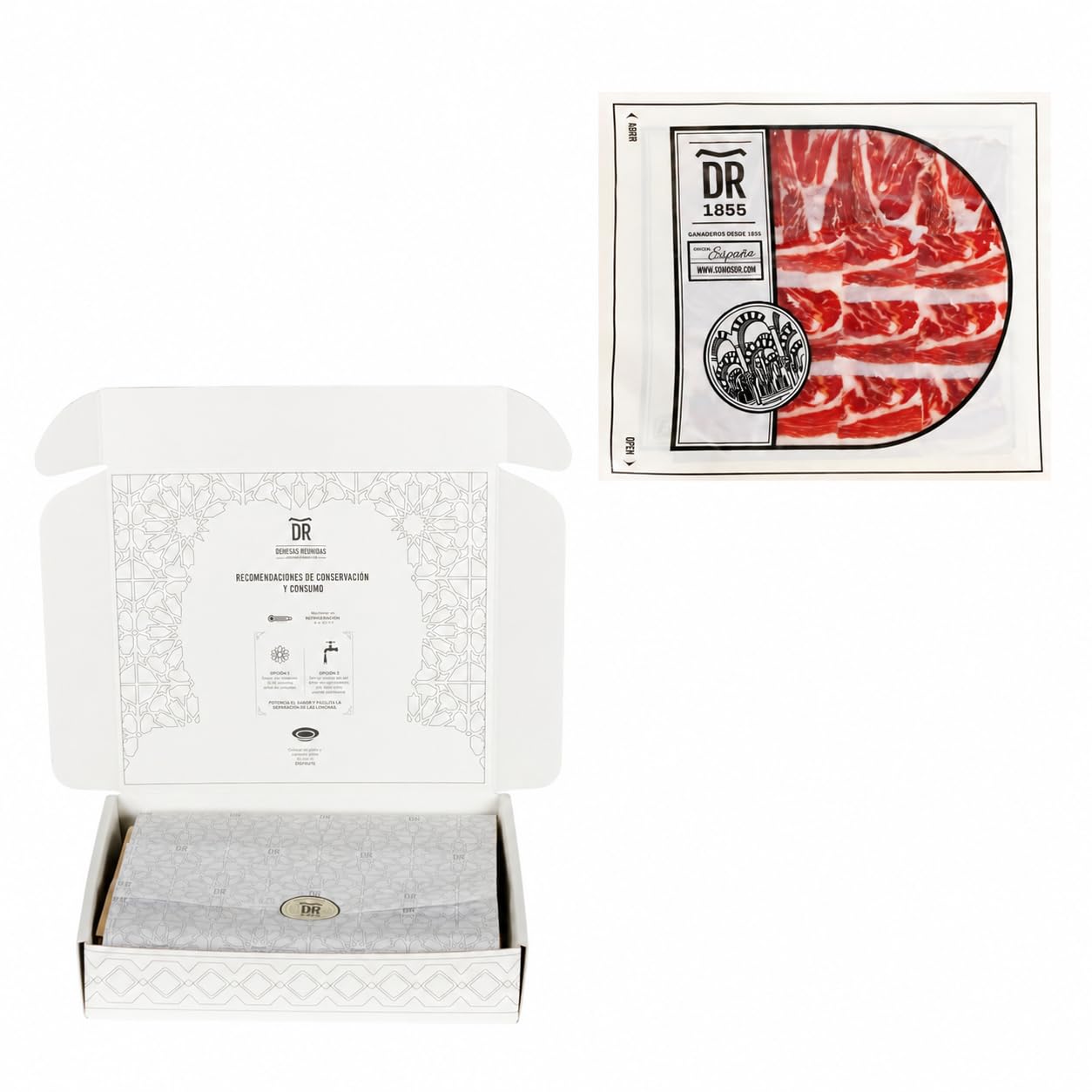 Dehesas Reunidas Jamón de Bellota 100% Ibérico Loncheado a Máquina - PACK 5 SOBRES de 80 g - Curación Artesanal