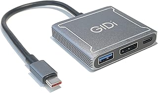 GIDi USB C to DisplayPort Hub w/ 3.0 and PD 100W | DP 1.4 8K@60Hz, 4K@144Hz, 2K@165Hz Aluminim Case, Converter Mini Docking Station Extend Mirror Compatible with Windows / Mac GIDI-USBCDPPD