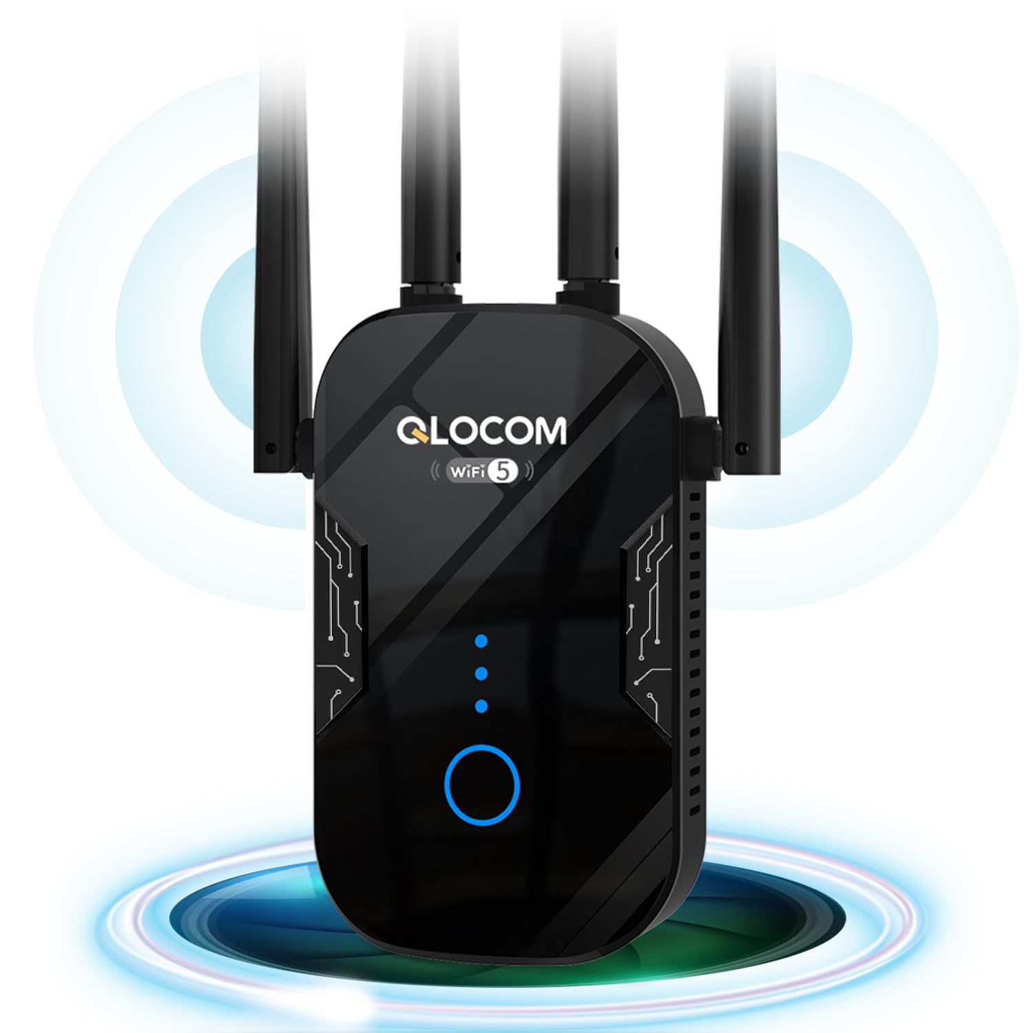2026 Neuestes WLAN Verstärker 1200Mbit/s WLAN Repeater, Dualband 5GHz & 2.4GHz WiFi Booster mit WPS, WiFi Internet Verstärker Kompatibel Allen WLAN Geräten