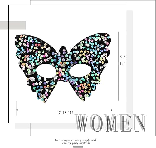 Miniatura 7 de Máscara de mariposa para mascarada, máscara de Mardi Gras, máscara de Halloween, media máscara, accesorio, fiesta de carnaval para mujeres y niñas