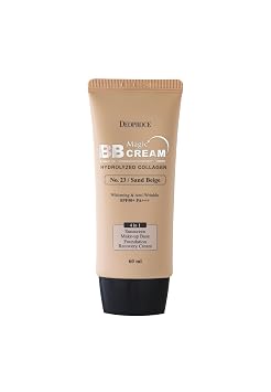 Deoproce Magic BB Cream SPF50+ PA+++ | 4-in-1 Foundation, Makeup Base, Sunscreen & Recovery Cream | Glossy finish Lightweight, #23 SPF50+ PA+++ | 60ml #23. Sand Beige, 60 ML