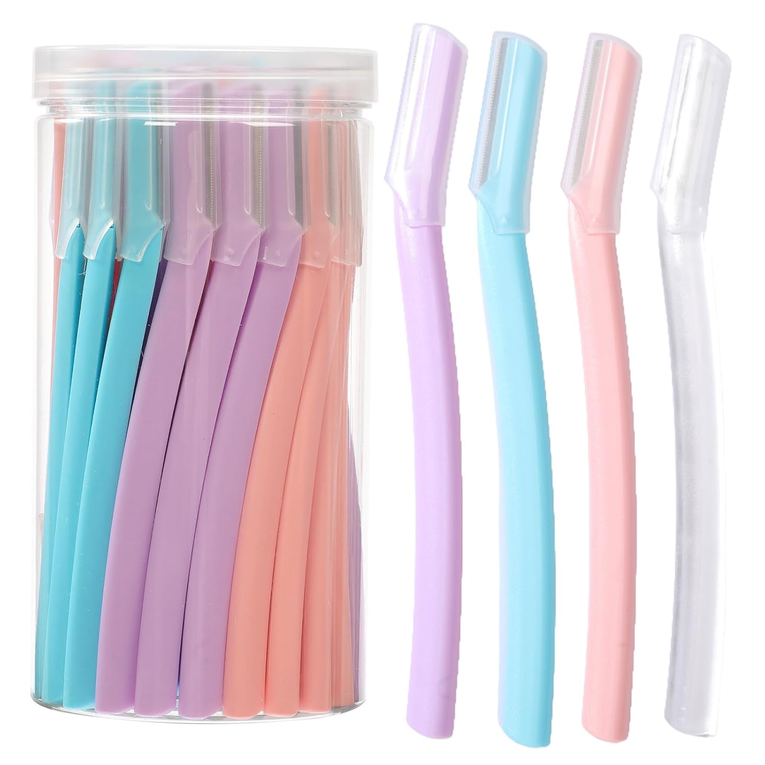 20Pcs Eyebrow Razor Multipurpose Exfoliating Dermaplaning Tool Trimming and Shaving Grooming Eyebrow Face Razor and Eyebrow Shaper for Women 3 Colors