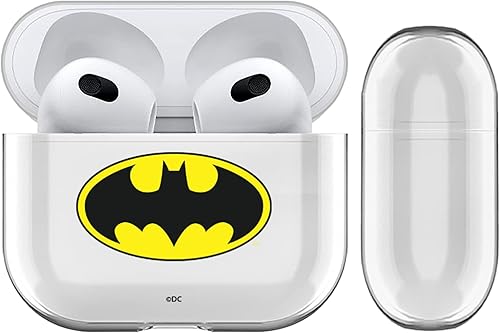 Miniatura 6 de Head Case Designs Funda de cristal duro transparente con licencia oficial de Batman DC Comics Hush Logos compatible con Apple AirPods 3 3ª