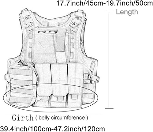 Miniatura 7 de AZB Chaleco táctico, chaleco ligero Airsoft, chaleco ajustable de paintball con bolsa extraíble