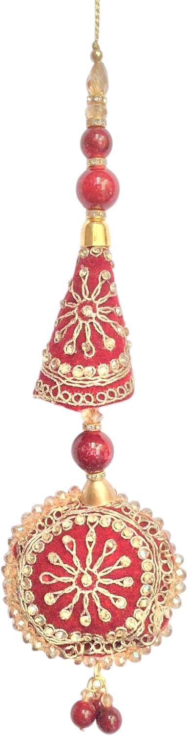 1 Pair Blouse Tassels for Bridal Dress Latkan Home Decor Accessories DIY Decor Curtains Cushions Tassel Christmas Decoration Tassels (Maroon 2, 10 Inch)