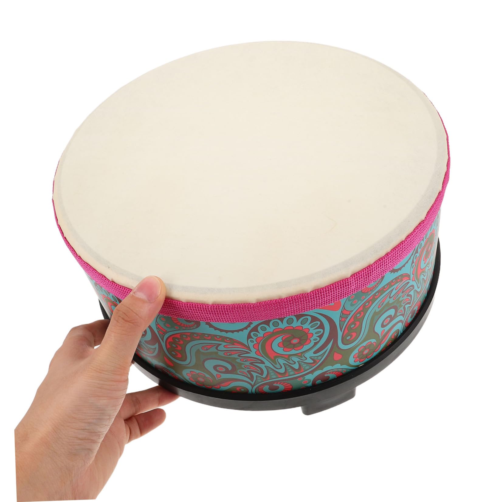ifundom Bongos Infantiles de Percusión de Mano de 10 Pulgadas Diseño Floral Verde, Instrumento Musical Seguro de Madera, Juguete Educativo para Actividades Grupales y Desarrollo