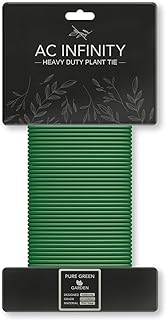 AC Infinity Heavy-Duty Twist Ties, 10m All-Purpose Reusable Green Wire | All-Purpose Reusable Green Wire Plant Ties, for Gardening, Plant Support, and Home Office Organization