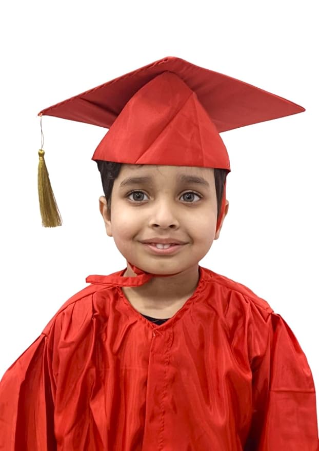 BookMyCostume Red Graduate Convocation Cap Graduation Day Fancy Dress Costume Accessory Adults