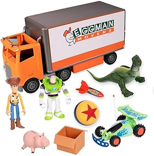 Disney Store Official Toy Story Moving Truck Vehicle Play Set - Eggman Movers Truck with Trailer, Andy's Room, Woody, Buzz Lightyear, Rex, RC, & Hamm Plus Accessories