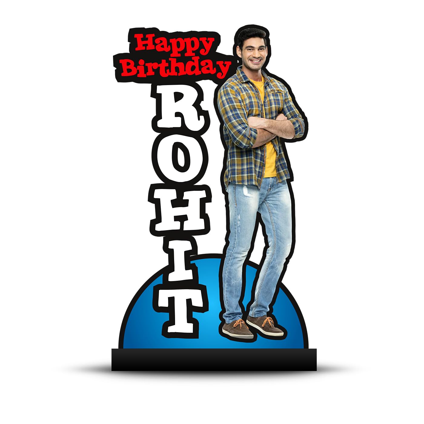 Foto Factory Gifts® Personalized Wooden Photo Cutout Caricature with Name Customised Gift for Birthday (Size 8 inch x 5 inch, Multicolor, CUT0005)