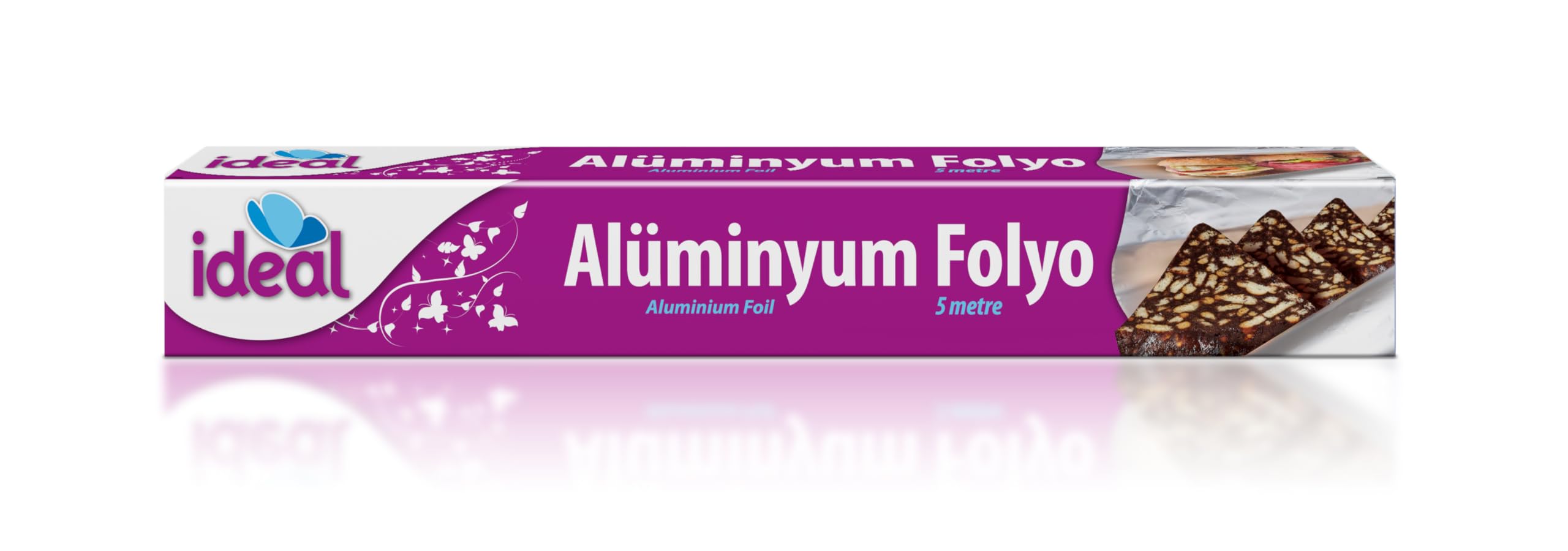 İdeal Alüminyum Folyo 5 mt, BPA İçermez, Dayanıklı Yapışmaz Folyo 30 cm x 5 mt, Tavuk, Izgara, Et, Y