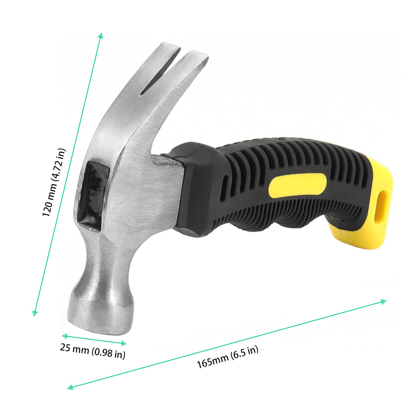 FUNSUEI 6 Stück Kleiner Klauenhammer 250g, Mini Hammer mit Rutschfester Komfortgriff, Zimmermannshammer Klein für DIY, Reparatur, Camping, Holzarbeit