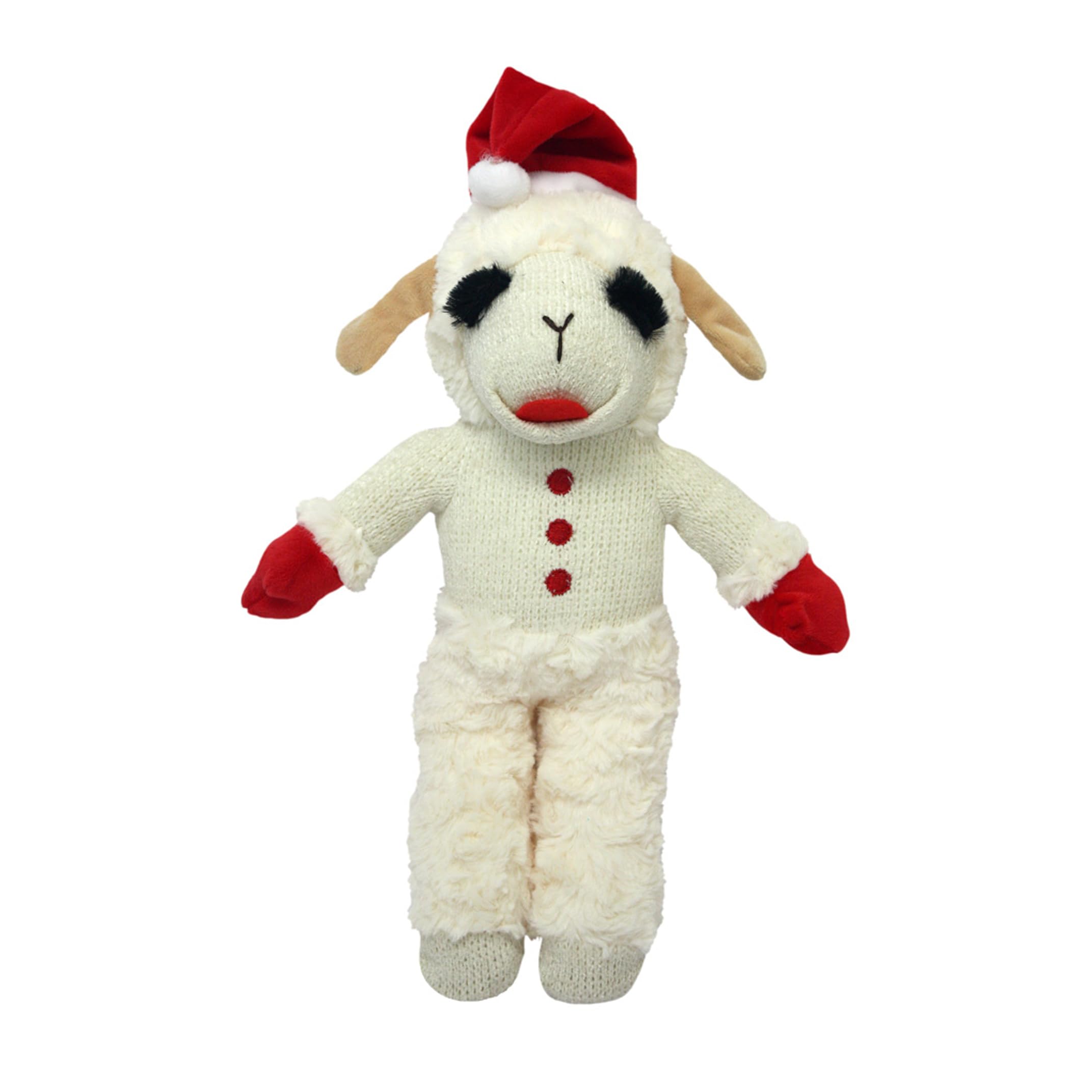 MULTIPET Lambchop with Santa Hat, 13" Dog Toy, 17485
