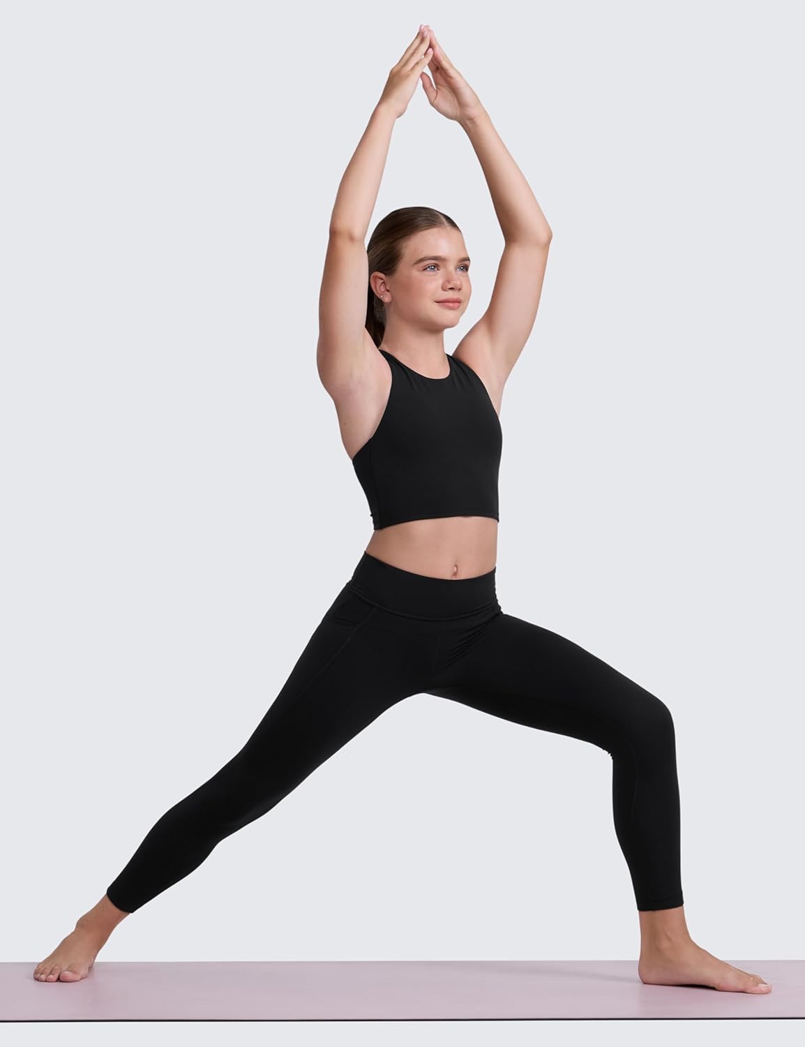 CRZ YOGA Girls Butterluxe Yoga Leggings with Pockets - Athletic Sports Casual Pants High Waist Tights Kids Teen - Image 2