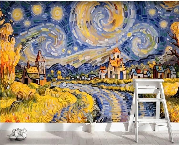 Papier peint 3D paysage de dessin animé pour décoration de salon moderne 150x105 cm