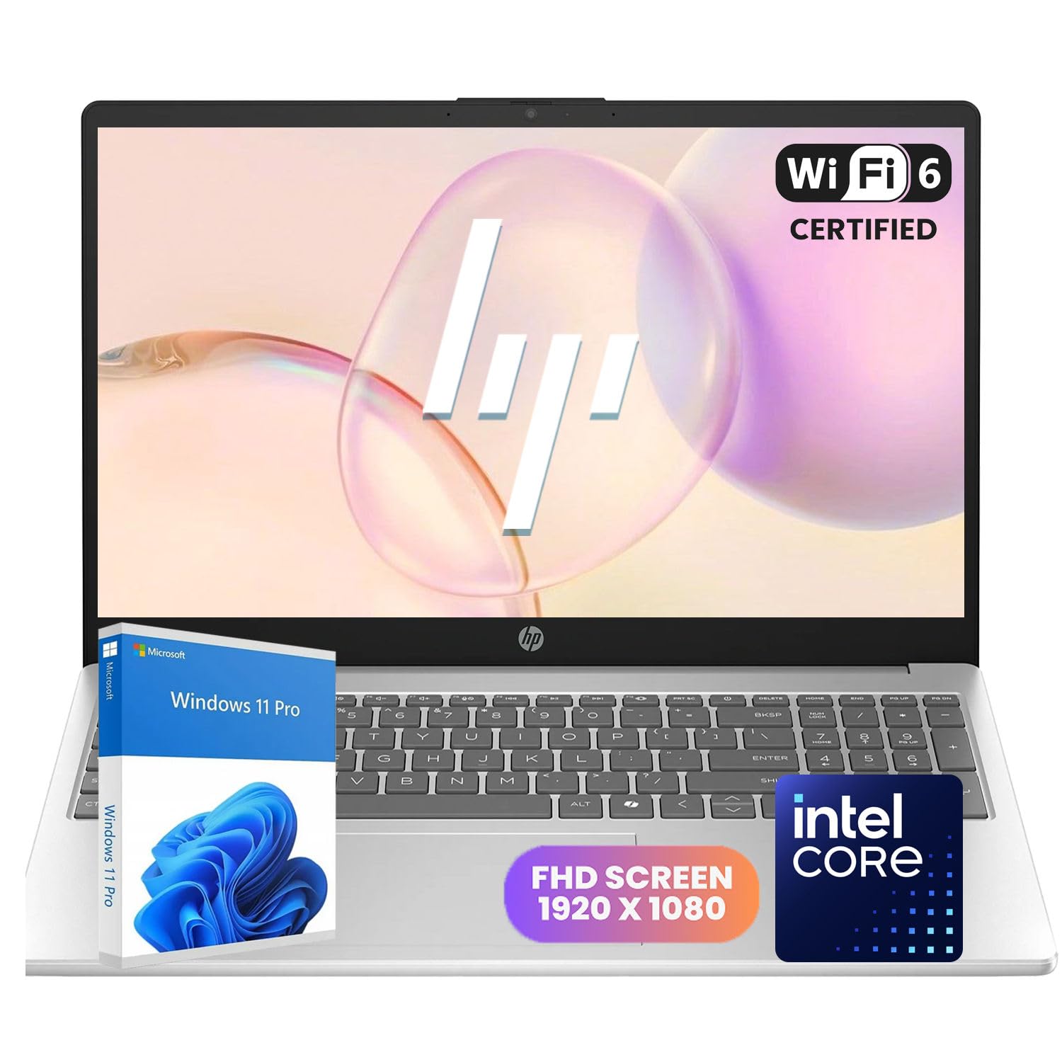 Pavilion Laptop | Intel Processor | 8GB DDR4 RAM | 256GB PCIe SSD | 15.6" FHD 1080p Display | Windows 11 Pro | Wi-Fi 6 & Ethernet | Full-Size Keyboard | All-Day Performance for Work & Study