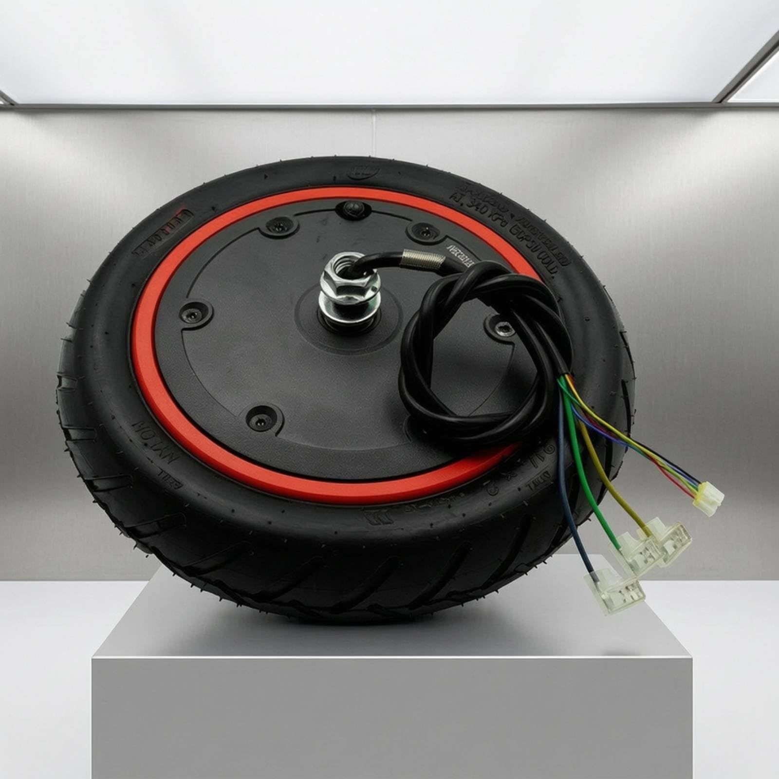 Unità di Trazione per Scooter Elettrico Ruota Motorizzata 36V 350W Gruppo Ruota Completo con Dado Assiale Integrato Cavo Multicontatto Montaggio