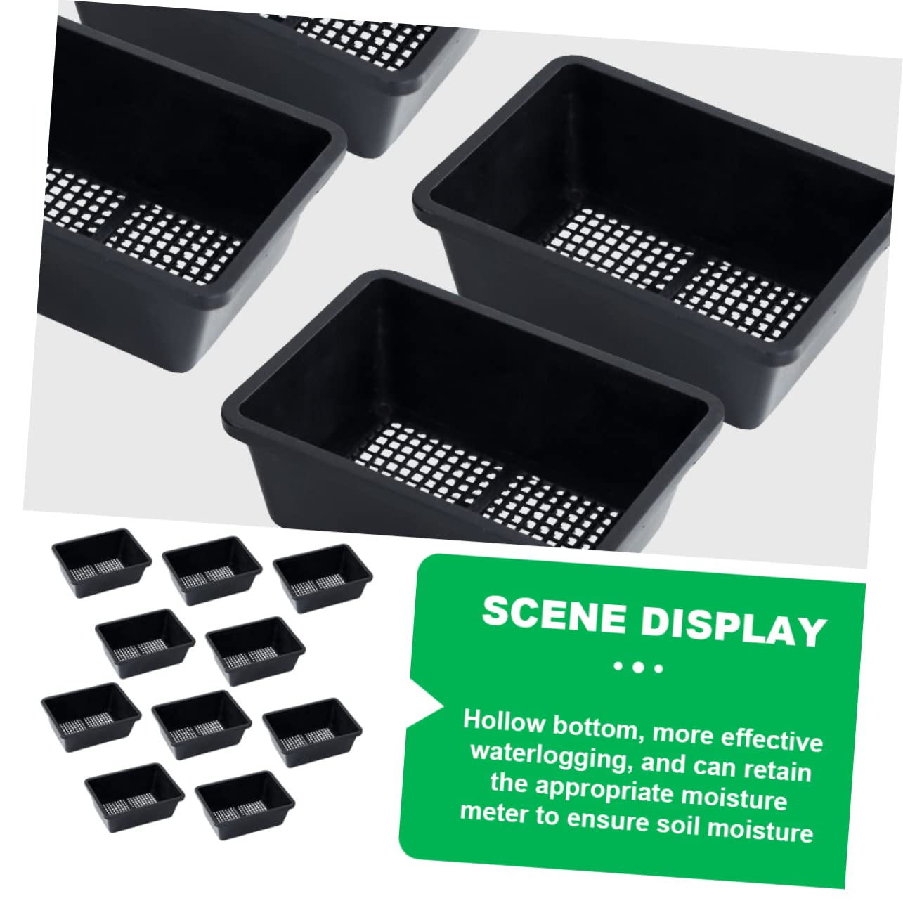 TOYANDONA 2 Ensembles Plateau De Germination De Plantes Rectangulaire Lot de Pots De Semis pour Plantes Et Légumes Tray De Culture Pratique pour Jardin Et Balcon 10 Pièces * 2