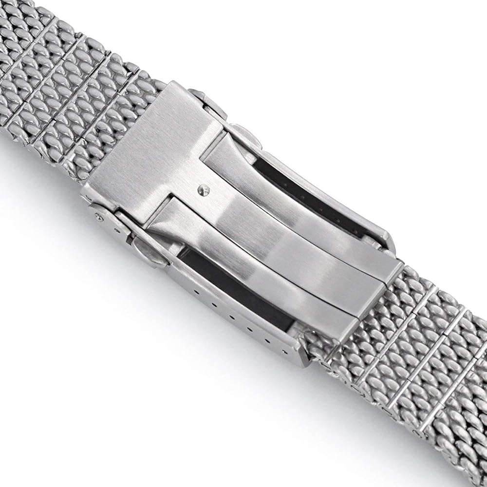 Meravel Bow Mesh Strap　（NAVY) NMK801 FKM Curved End SKX/SRPD Rubber Strap: Navy Blue