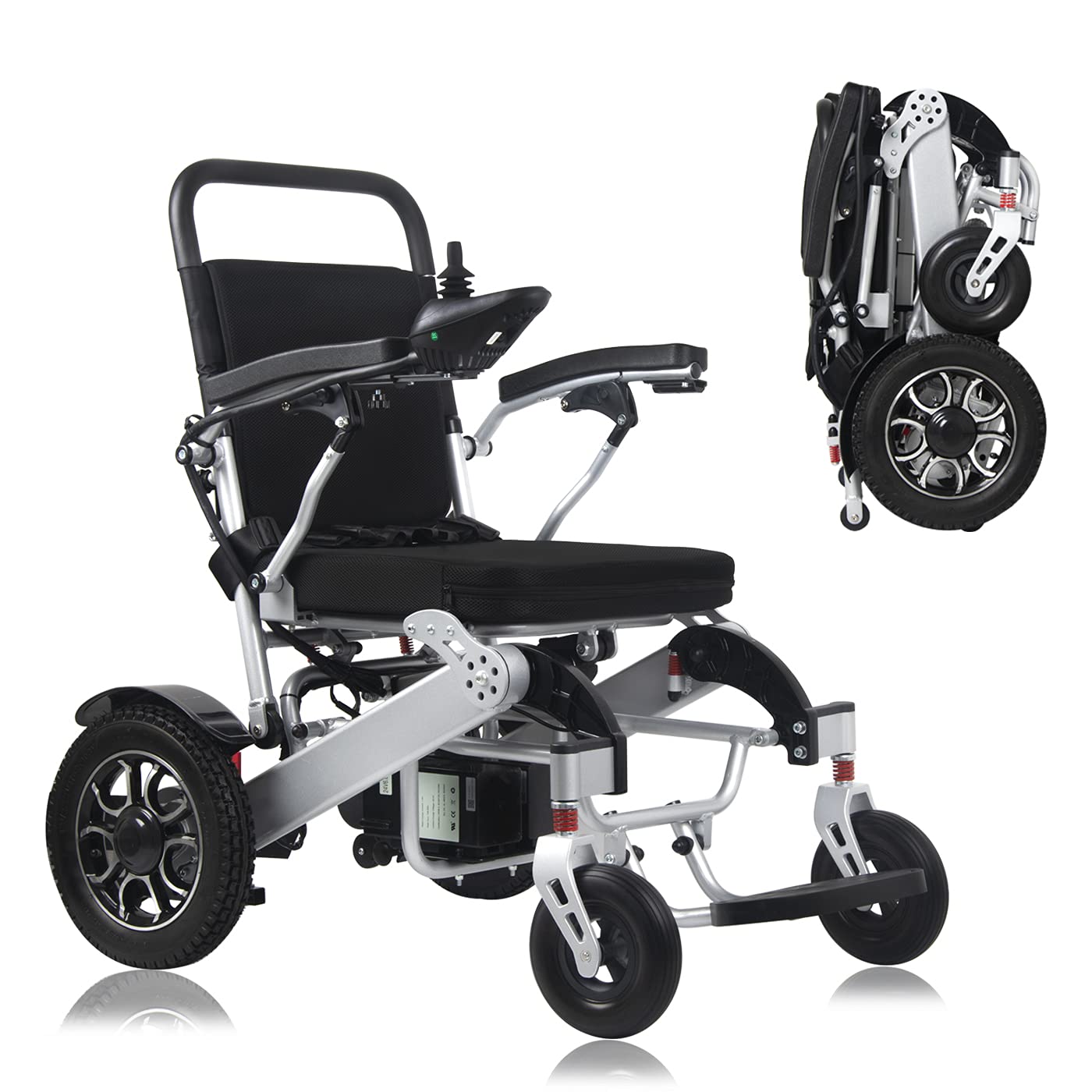 Electric Wheelchair Foldable Lightweight Power Mobility Wheelchair Dual