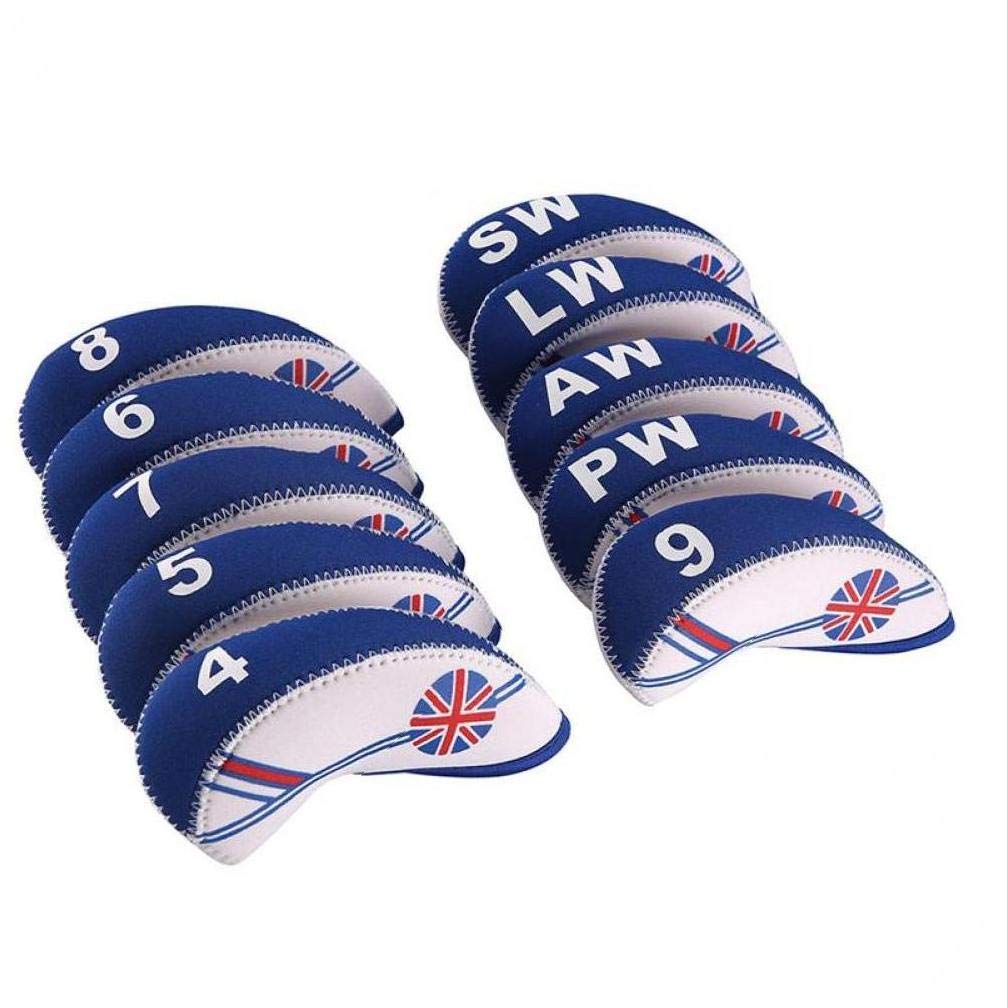 BYFRI 10 Pcs Golf Covers Putter Head Protector Club Headcovers Iron Putter Headcover Club Covers Neoprene