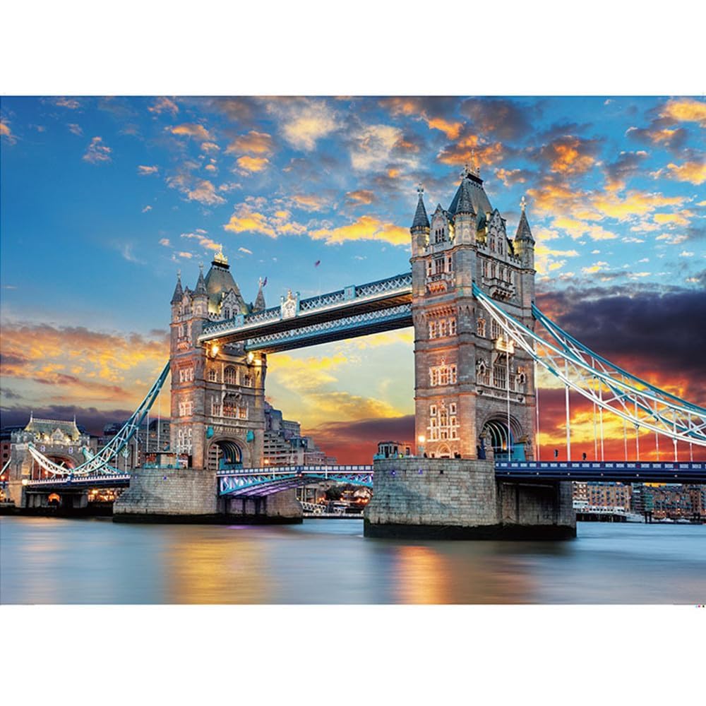WESEN 1000 Piece Jigsaw Puzzle for Adult - London Tower Bridge Puzzle for Stress Relief & Fun, Challenging Adult Puzzles, Premium Artwork for Relaxation & Decor, Festive Family Jigsaws