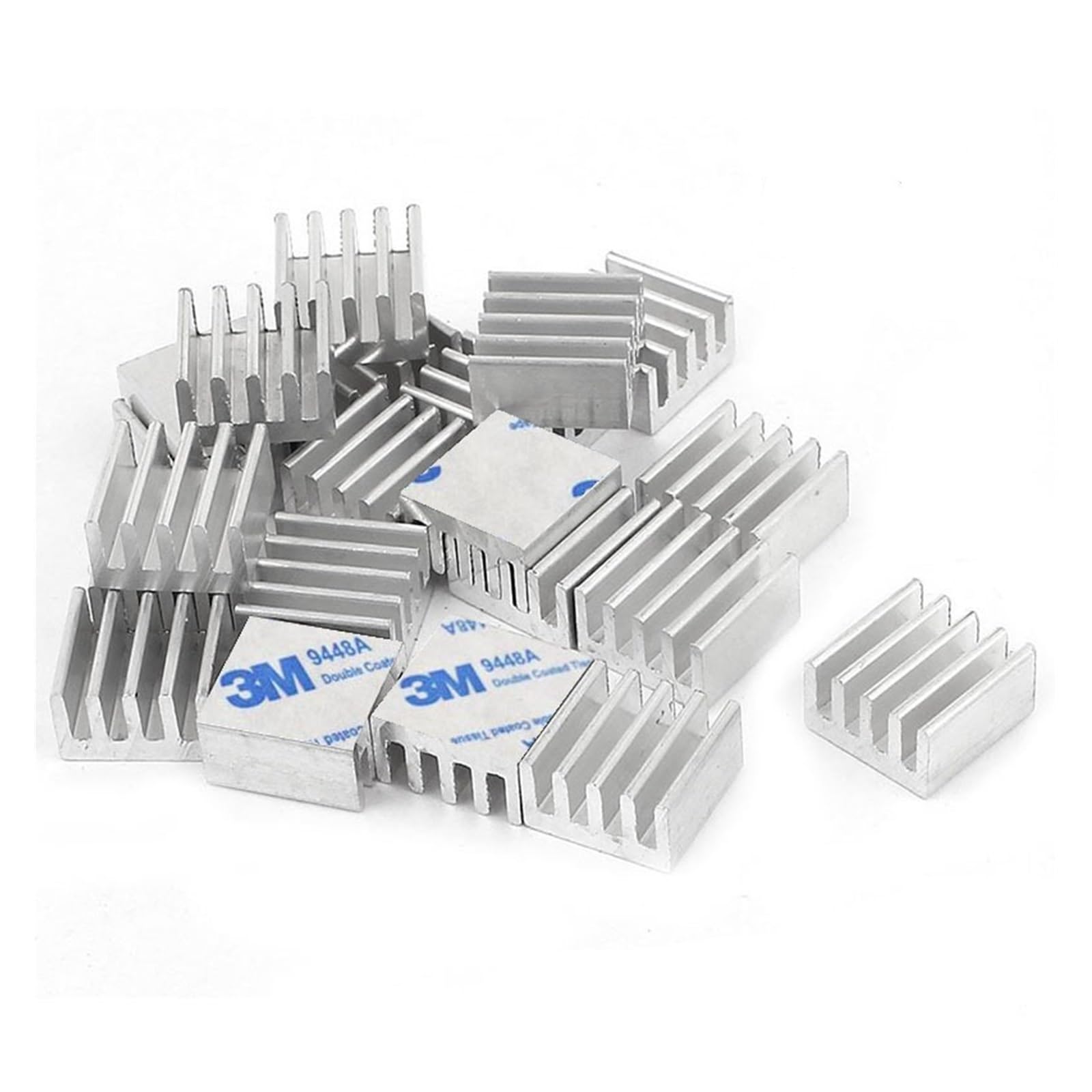 Używany w chłodnicach z chipem 5 sztuk Radiator aluminiowy 8,8x8,8x5mm Chłodnica układu elektronicznego Chłodnica do procesora, pamięci RAM, GPU, radiatora układu A4988(W 3M9448A Tape)