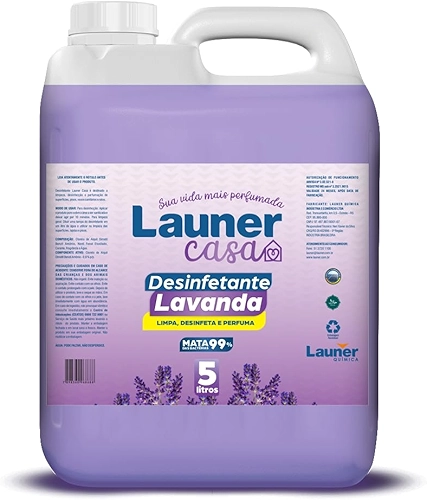 Launer Casa Desinfetante Lavanda, Fragrância Duradoura, Alto Rendimento