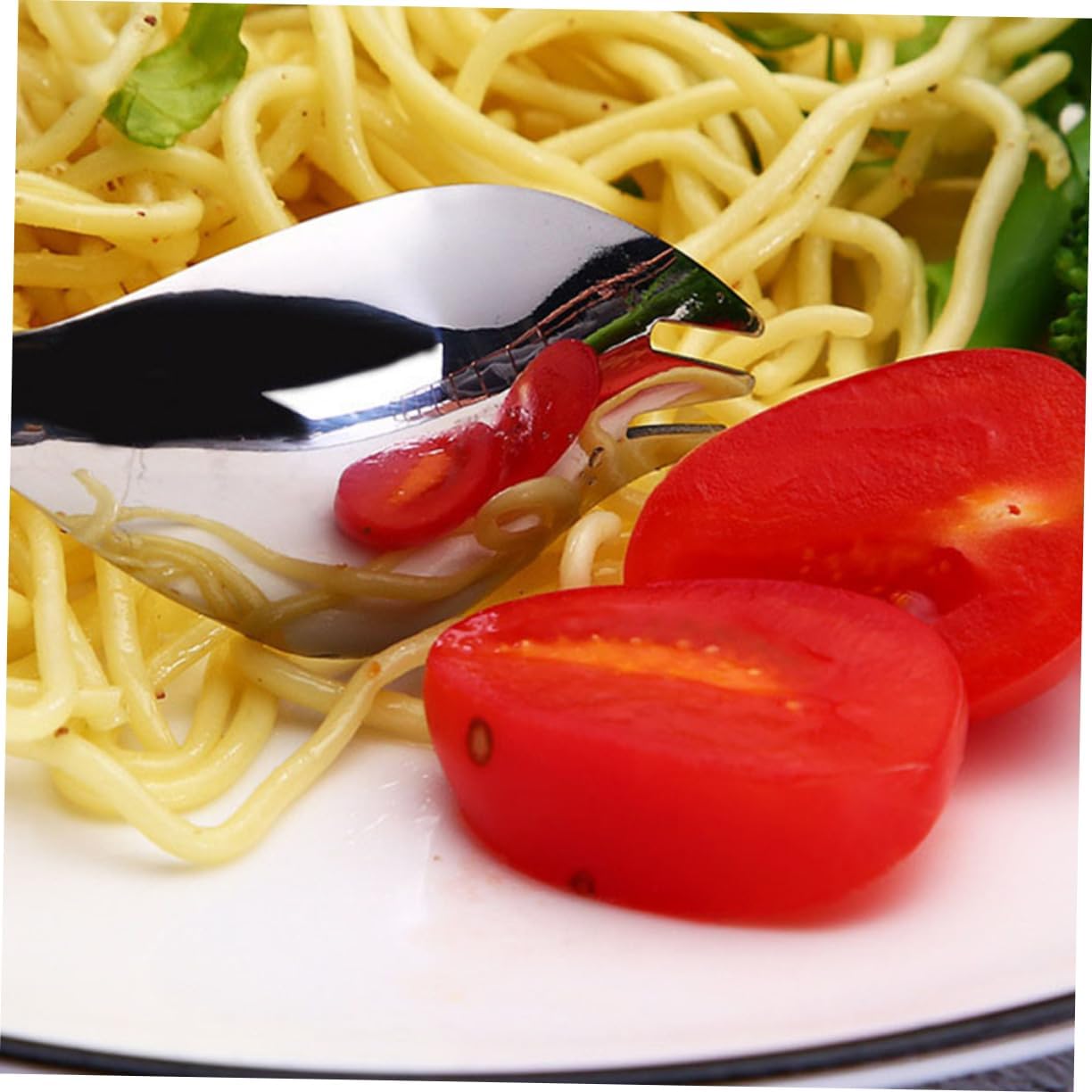 LABRIMP 4pcs Dual Salad Spoon Stainless Steel Salad Servers Heavy Duty Dishwasher Safe