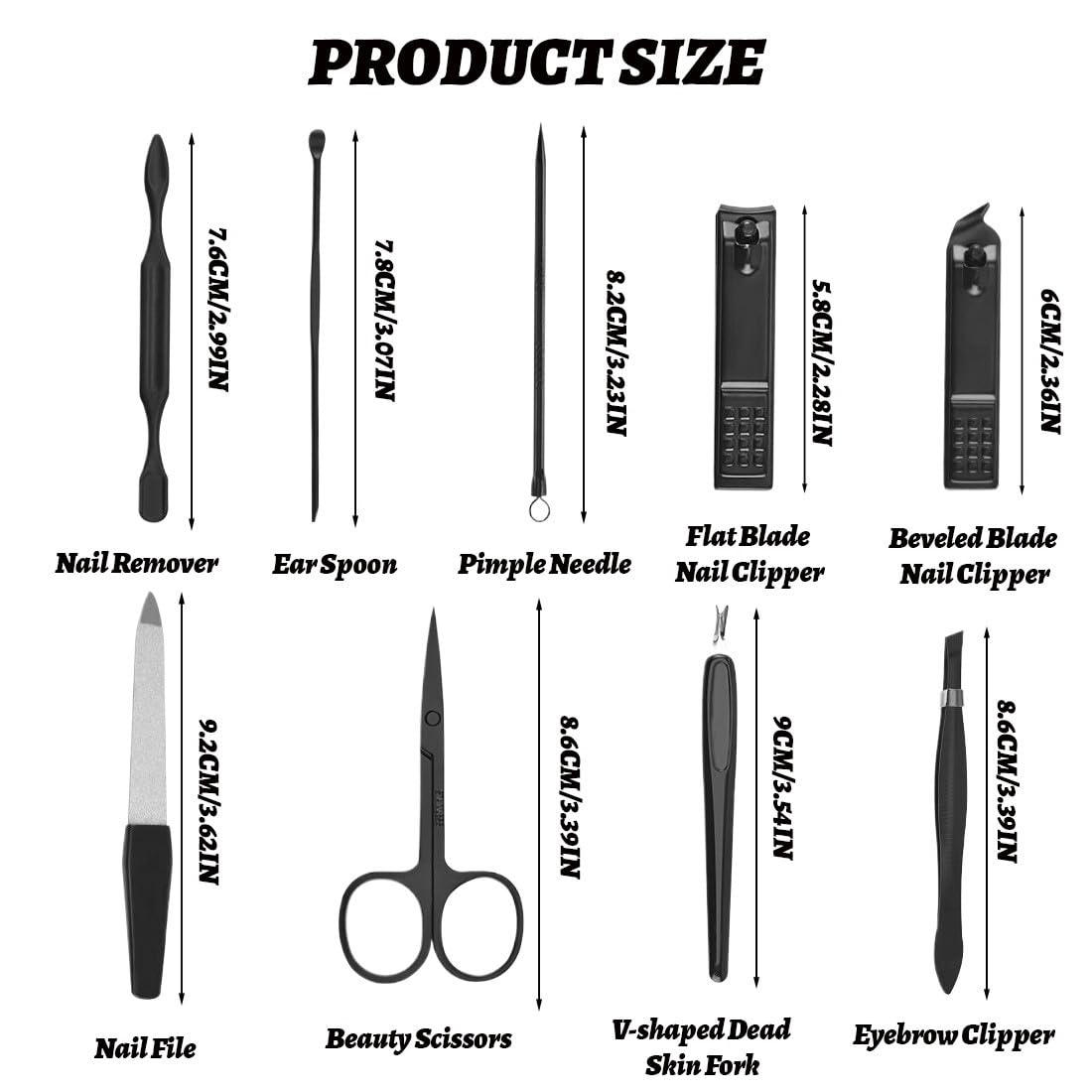 Kit Manucre Pedicure, 9pcs Ensemble de Coupe-Ongles Professionnel, Coupe-Cuticule en Acier Inoxydable, Kit de Manucure de Pédicure avec Boîte de Voyage et Maison Exquise