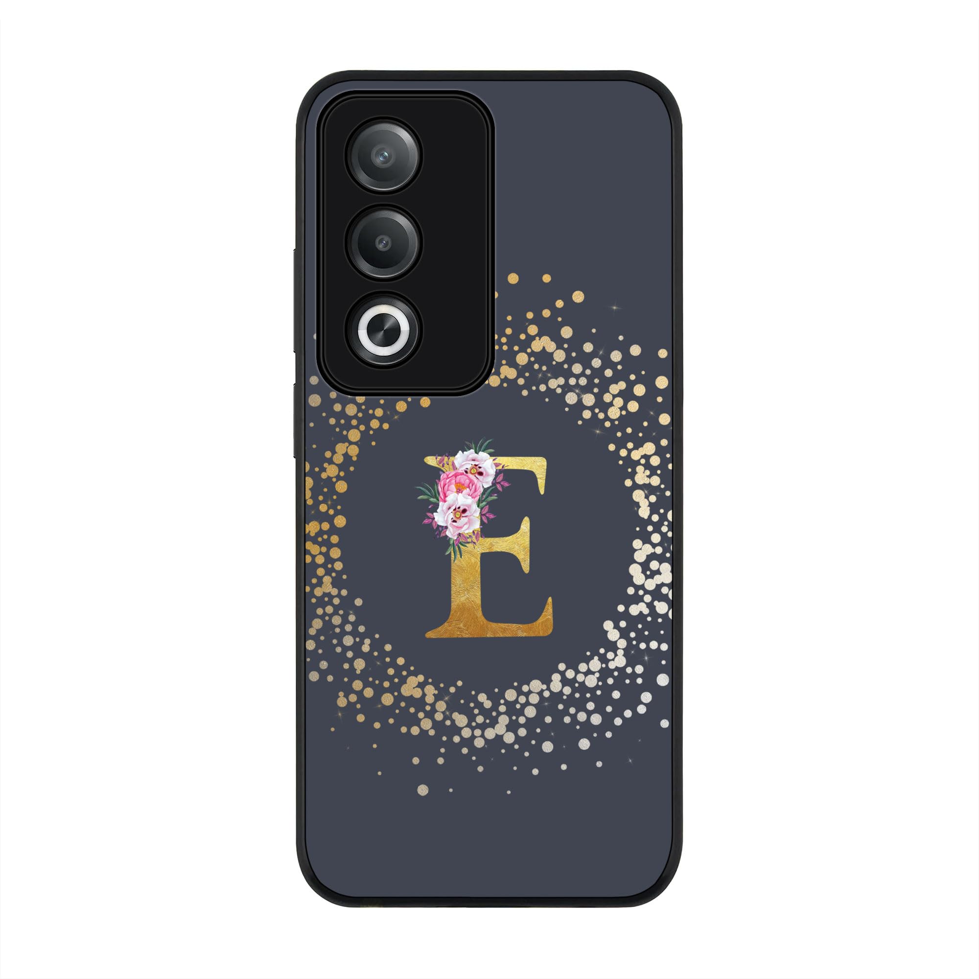 Stylizedd for Oppo A3 Pro / A80 Case, Rugged cover Slim fit Camera Protection, Shockproof Thin Phone Case for Oppo A3 Pro / A80 - Custom Monogram Floral - E (Grey)