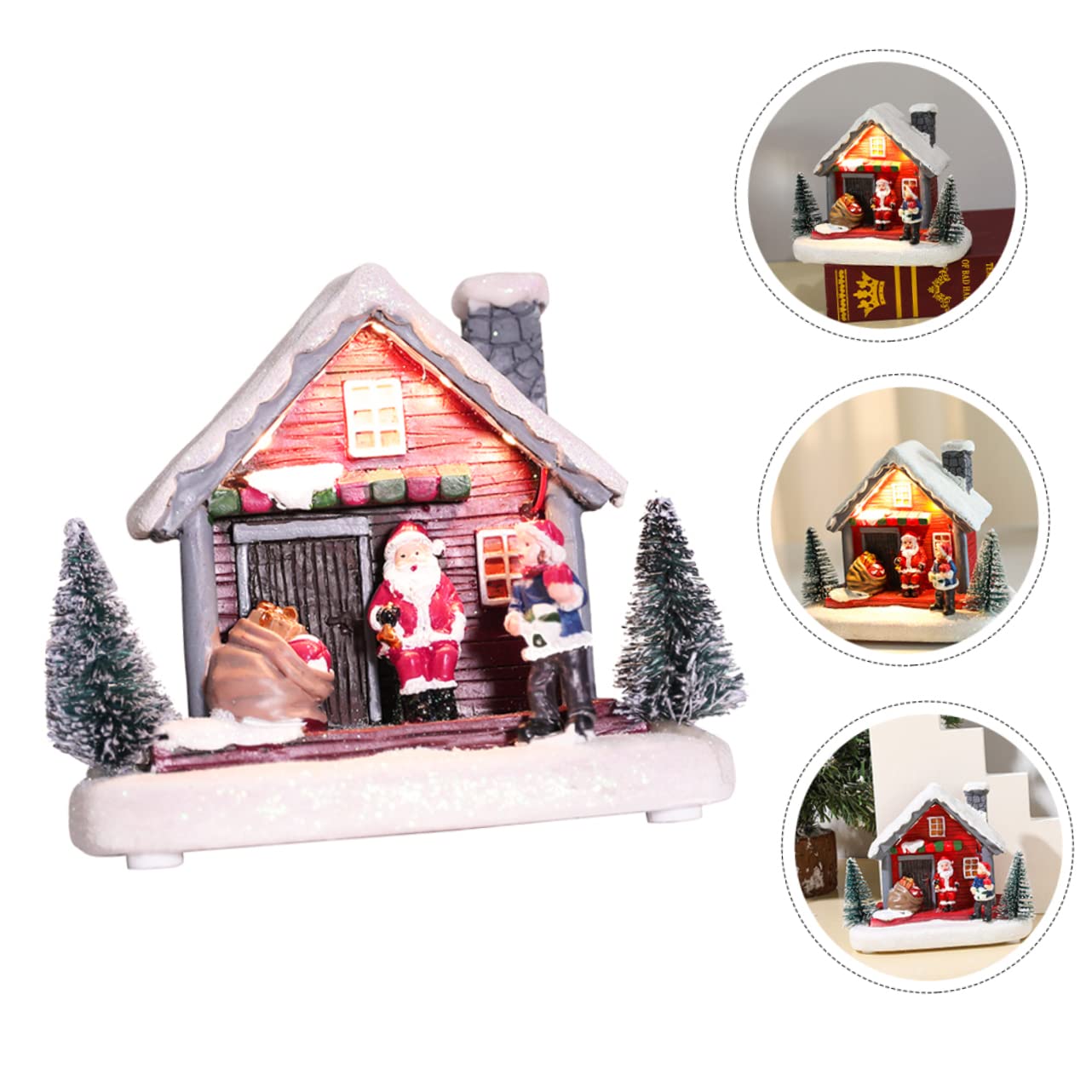 Alipis Centrotavola Decorativo Per Feste Di Natale 2 Pezzi Villaggio Di Natale in Miniatura