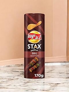 Lay's Stax BBQ Flavoured Potato Crisps, 170g