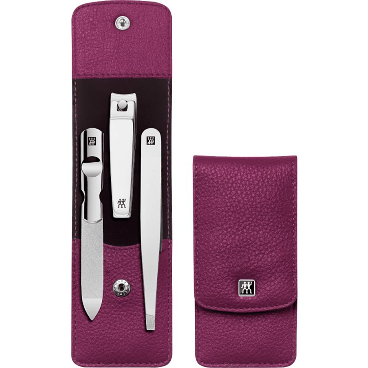 ZWILLING Maniküre Pediküre Set 3tlg. mit Nagelknipser, Berry, Promoset poliertem Edelstahl