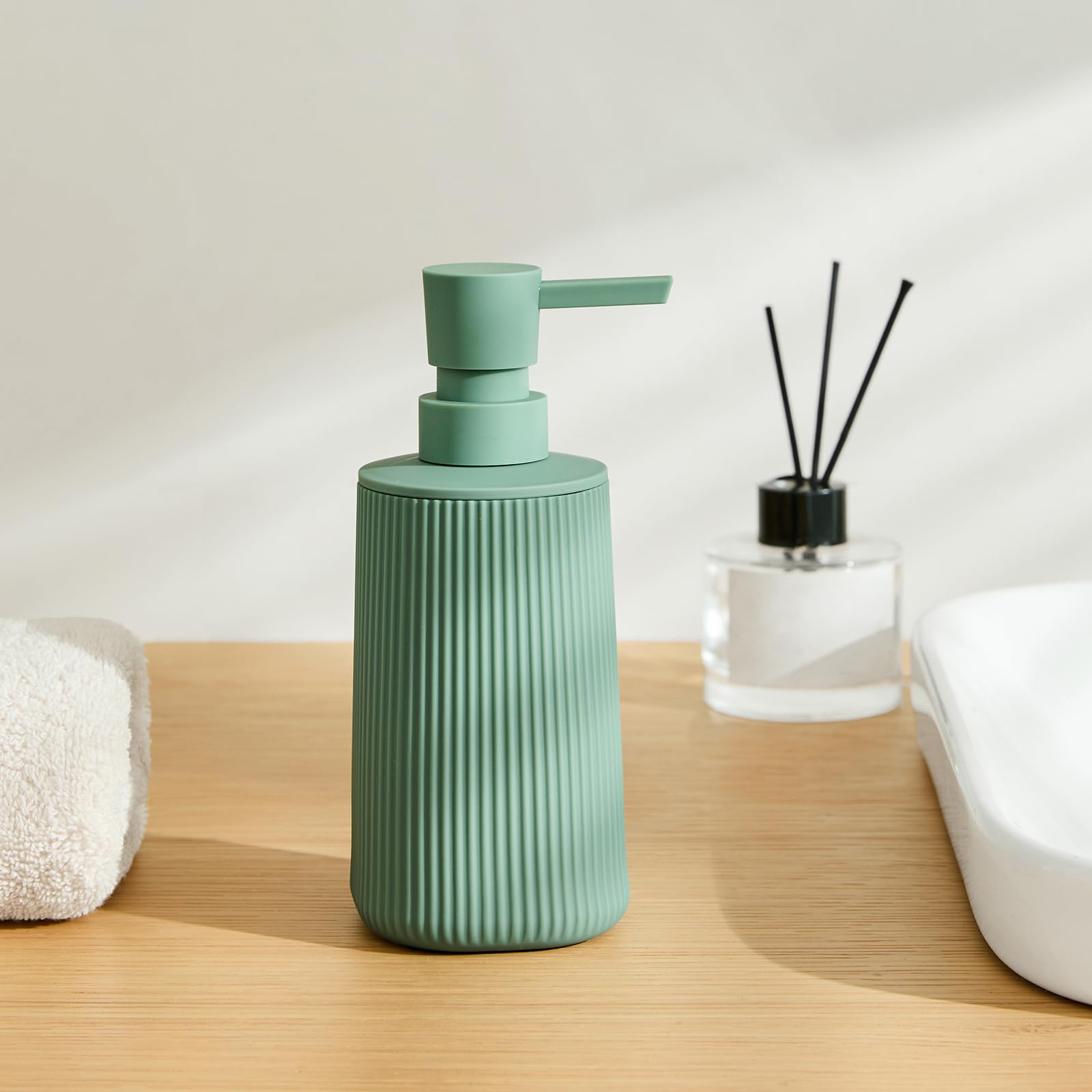 Hand Soap Dispenser, Green Soap Dispenser Bathroom, Refillable Washing up Liquid Soap Dispenser Kitchen (Green) - Image 4