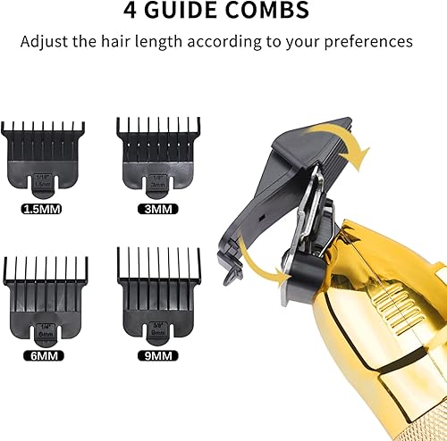 Miniatura 4 de DSP Recortadora de pelo para hombres con pantalla LED recargable para cortar el cabello (dorado)