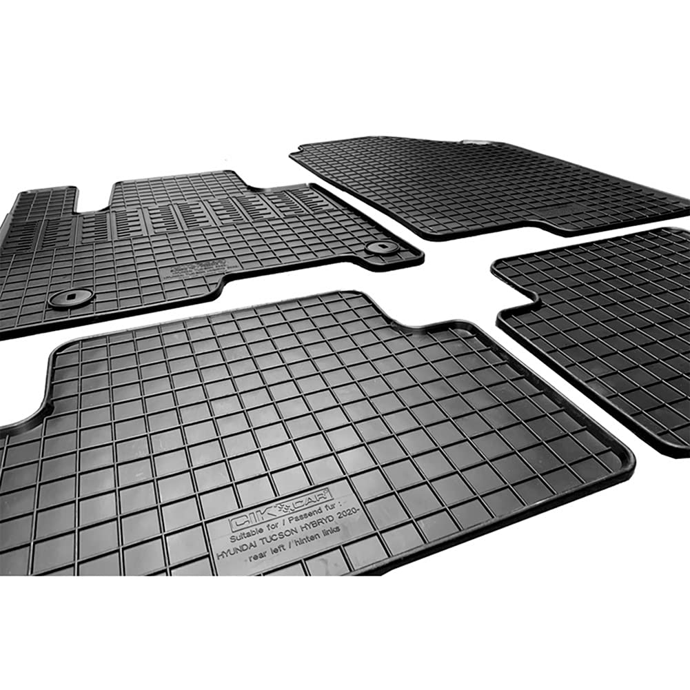 Auto-Style Tappetini in Gomma Compatibile con Hyundai Tucson (NX4E) Full Hybrid 2020- (4 Pezzi + Sistema di Fissaggio)