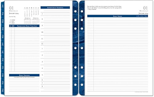 FranklinCovey - Agenda clásica Monticello de dos páginas por día con anillo, de julio de 2023 a junio de 2024