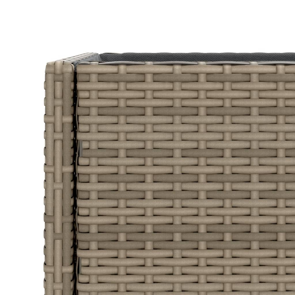 Podwyższone grządki z półką, zestaw 2 szt., szare, 70 x 28 x 70 cm, polirattanowe, na balkon, do ogrodu, do użytku wewnątrz i na zewnątrz