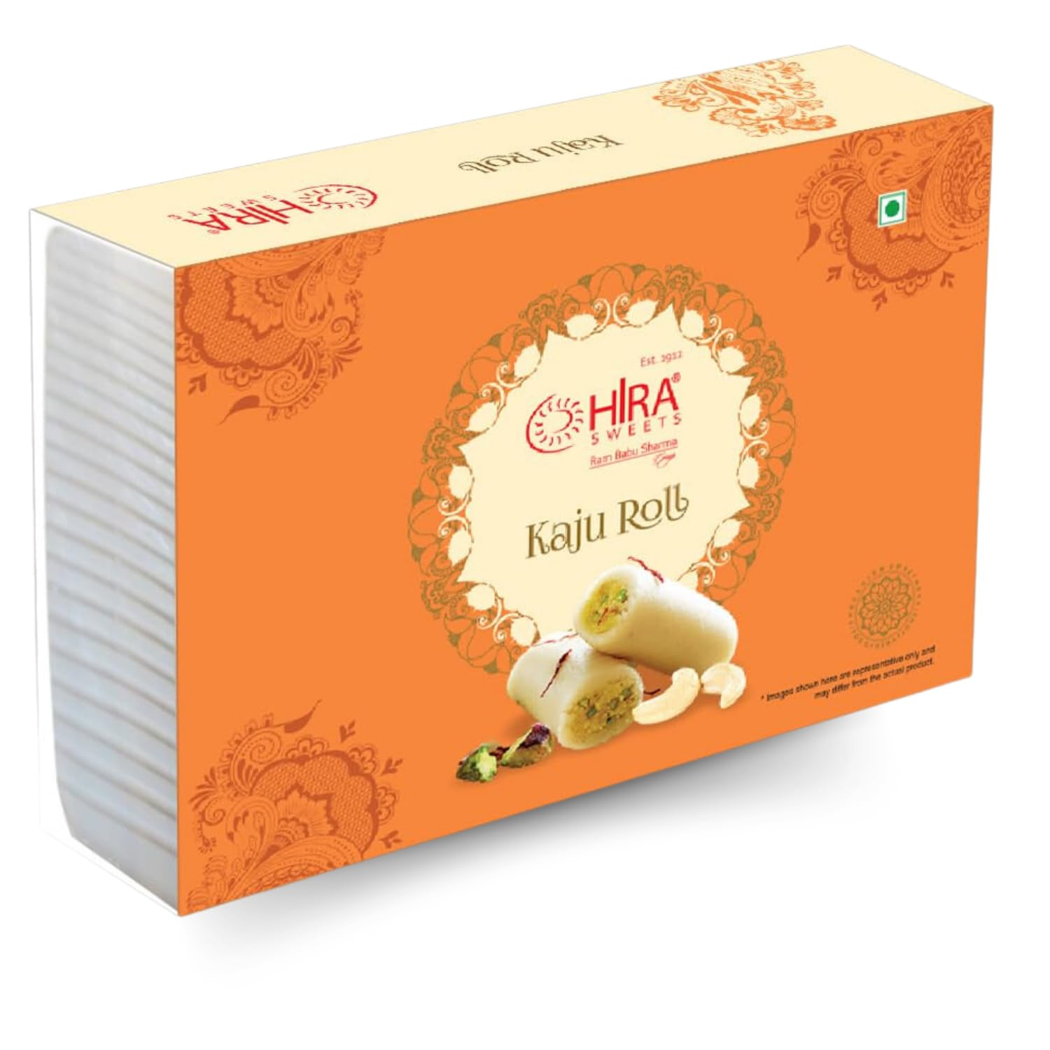HIRA SWEETS Kaju Roll 500g | Kaju Sweet | Made With Finest Cashews | Fresh and Healthy Cashew Nuts | Traditional Indian Desert | Indian Sweets Gift Pack | No Added Colours | Festival Indian Sweets Box (B0DC6P4FPT) Amazon Price History, Amazon Price Tracker