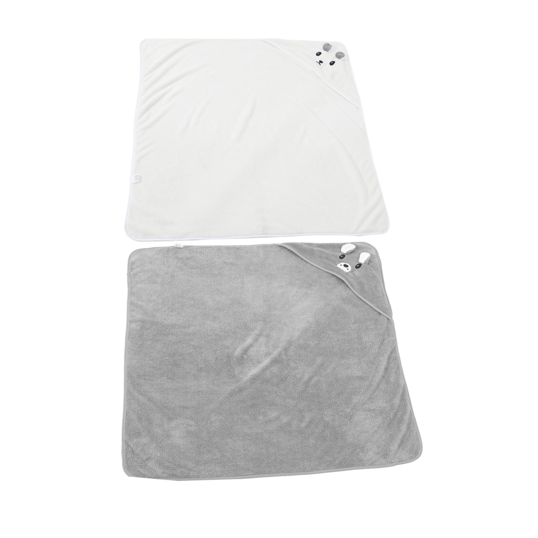 Lot de 2 Serviettes de Bain à Capuche pour Bébé, Serviettes en Coton Ultra-Doux, Grosse Taille Absorbante, Couleurs Blanche et Grise, Cape de Bain pour -né et Tout-Petit