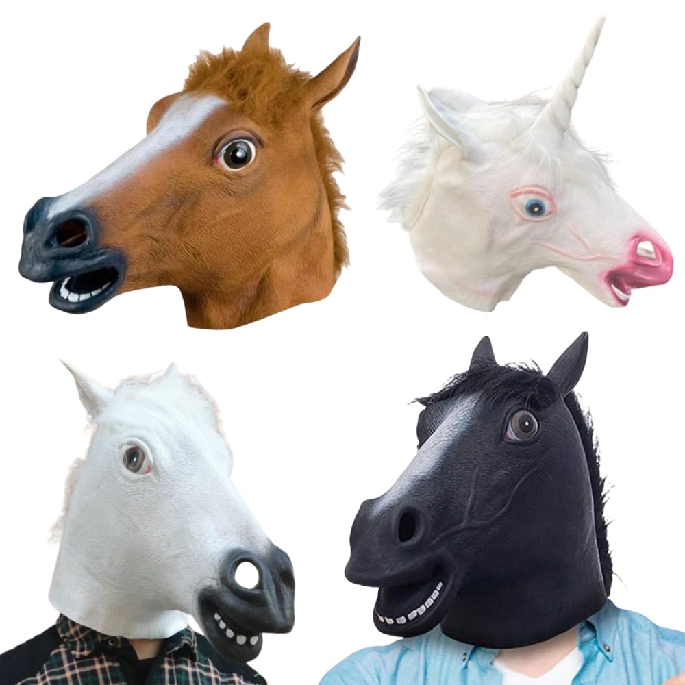 Amazon.co.jp: Topcosplay アニマルマスク 馬 馬の頭 かぶりもの