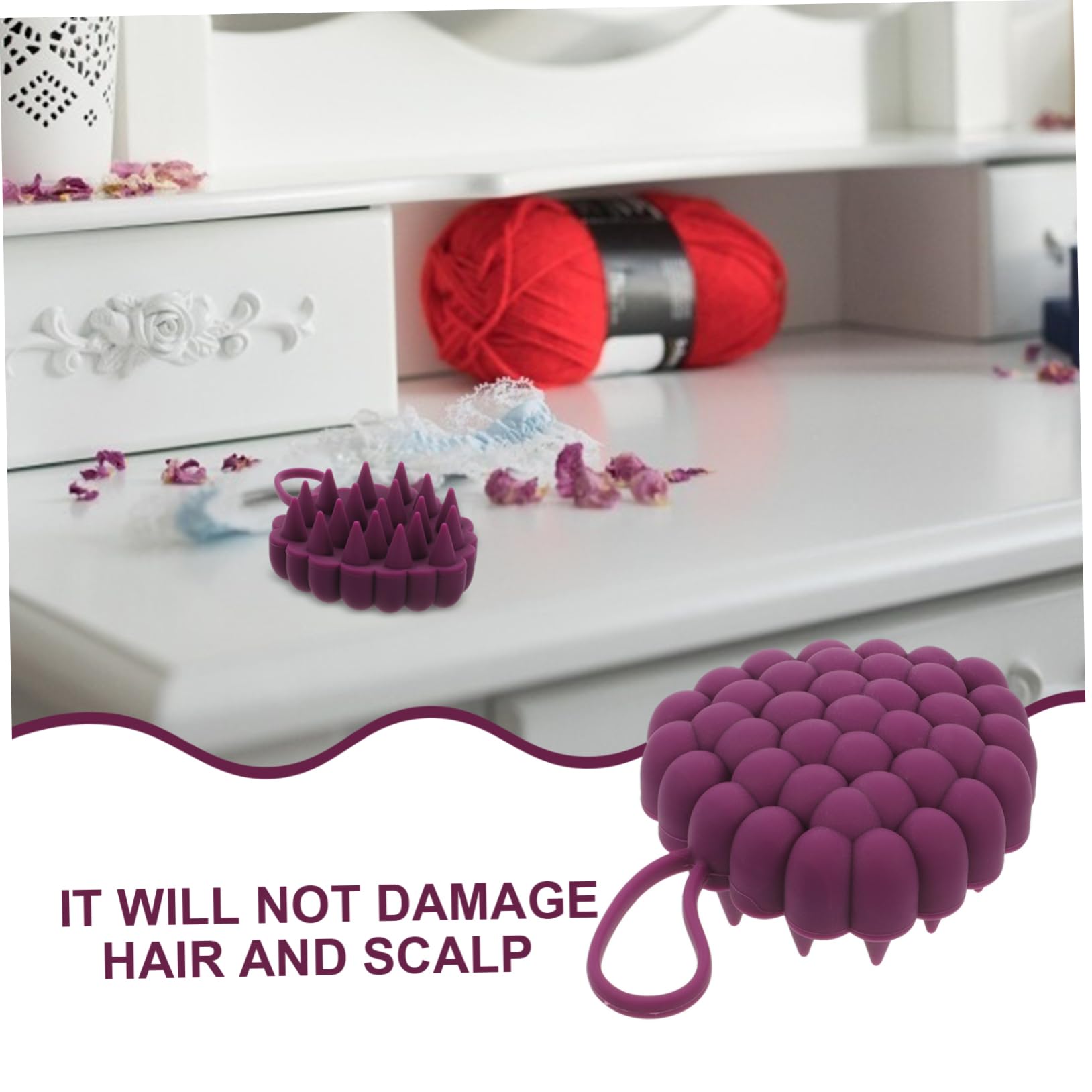 Beaupretty 5piezas Cepillo De Masaje Para Cabelludo Exfoliador De Champú Limpieza Profunda y Relajación Húmedo y Seco Para Cuidado Del Cabello