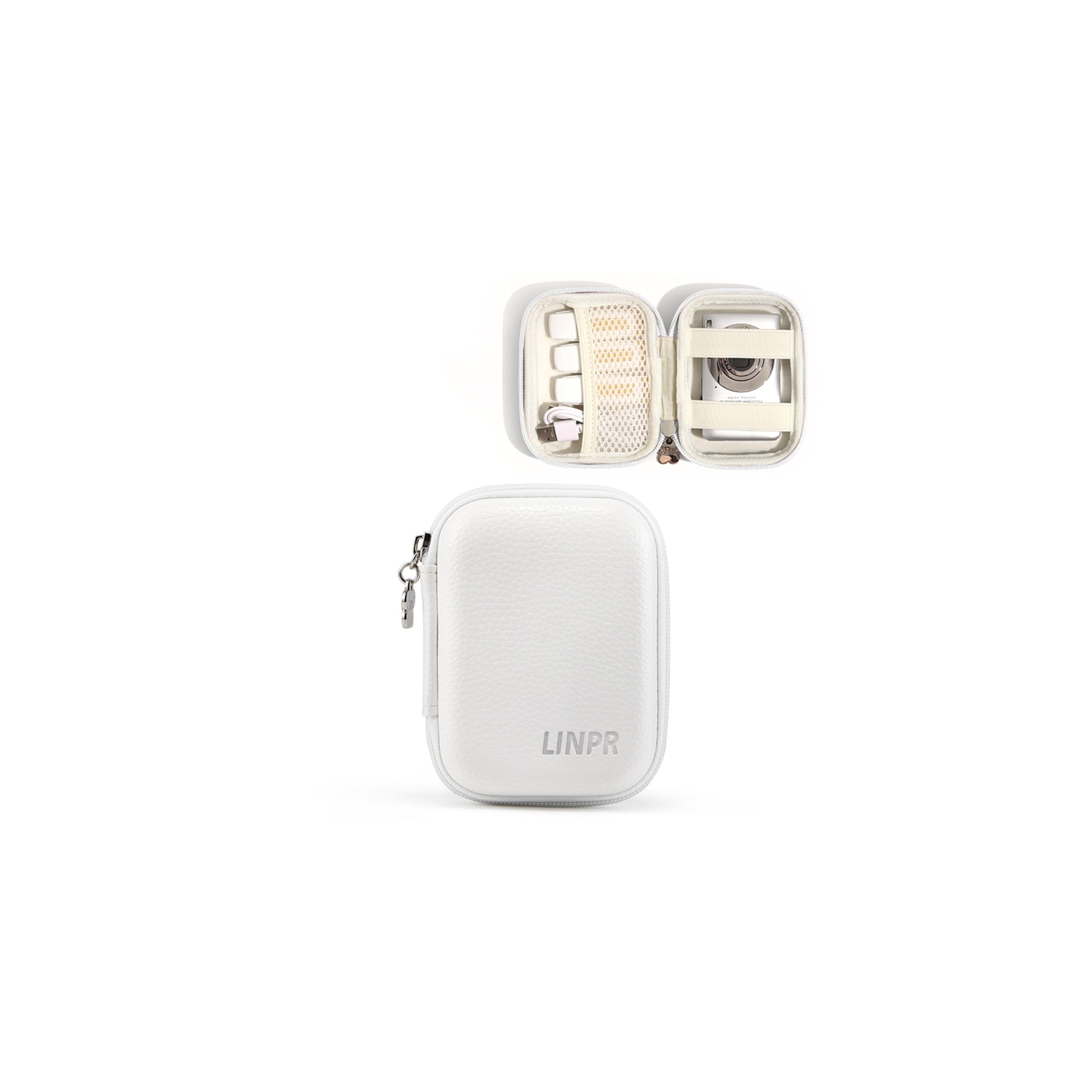 Digital Camera Case Compatible with CAMKORY/for Kodak PIXPRO/for Lecran/for VAHOIALD/for Canon IXUS 285 HS, Small Travel Cameras Storage Holder for Accessories SD Card (White)