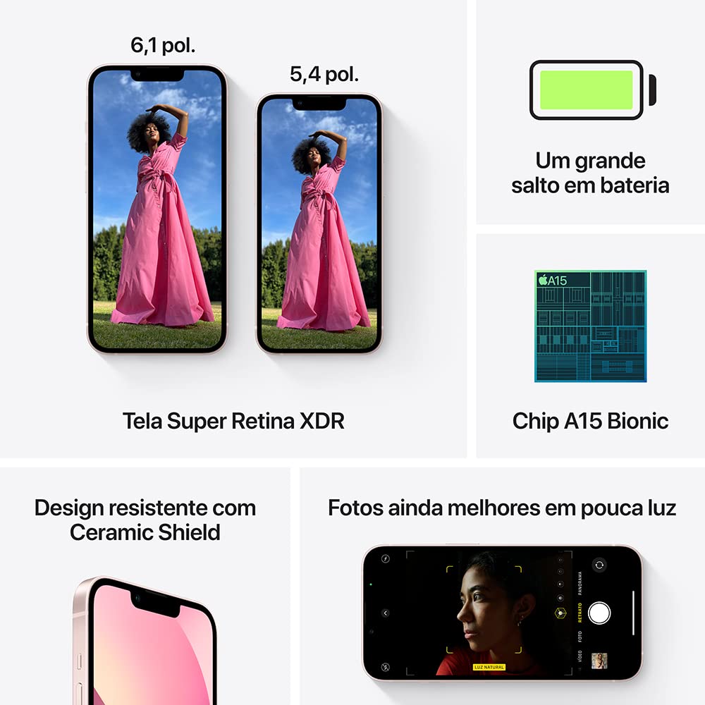 Apple iPhone 13 mini (512 GB) - Rosa (Seminovo) | Amazon.com.br