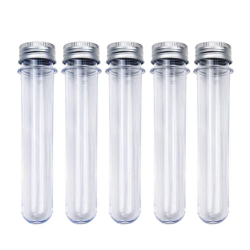 Xianglaa- probówki na prezent, 25 x z aluminiowymi zakrętkami, 40 ml doskonałe plastikowe przezroczyste probówki, 25 x 140 mm przyjęcie, szeroki zakres zastosowań