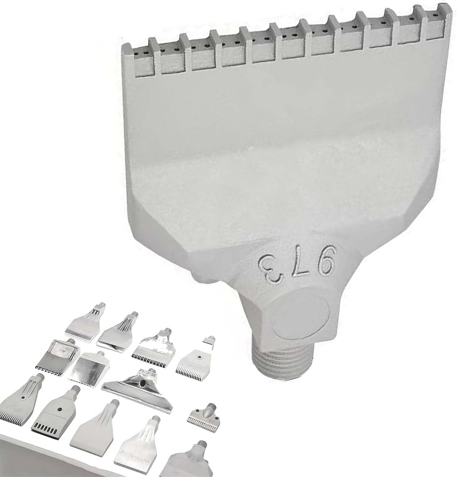 Boquilla de chorro plano de acero inoxidable con 22 orificios para soplado de aire, 5 piezas