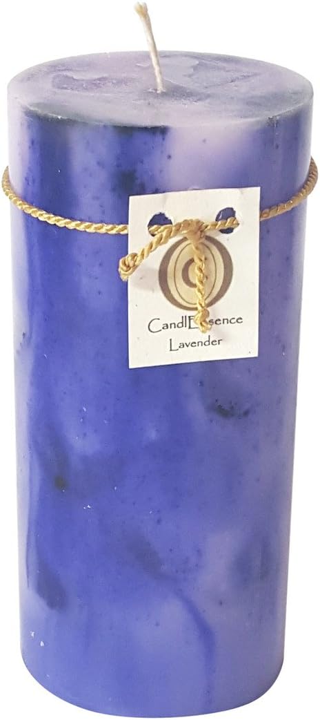 Handmade Scented Candle - Long Burning Pillar - Lavender Scent (Set of 3)