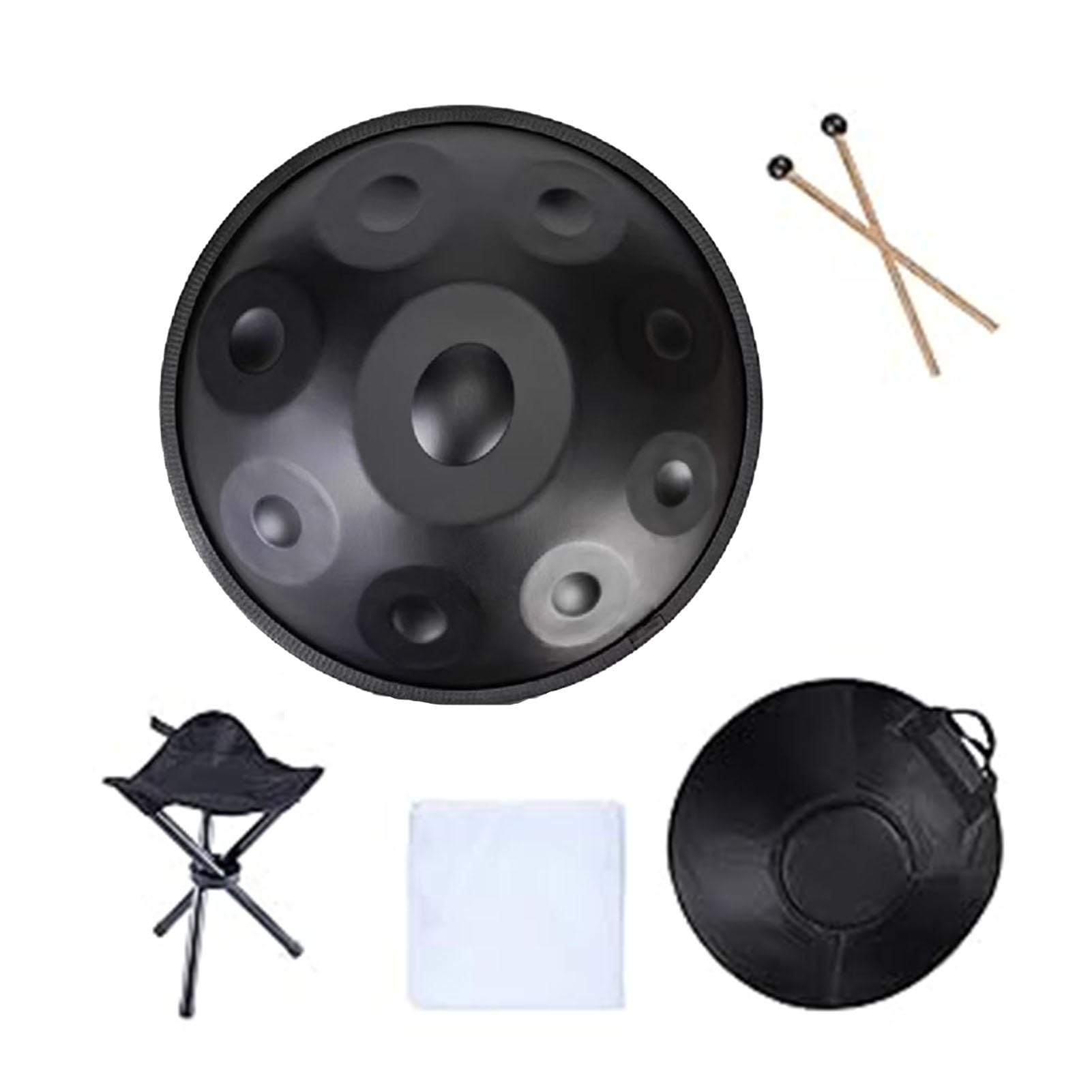 Stalowy bęben ręczny, instrument perkusyjny, 432 Hz/440 Hz, 9/10/12 notatek, 22 cale w niższym re dla dorosłych do jogi, uzdrawianie dźwięku (tak, 12 notatek, 440 Hz)
